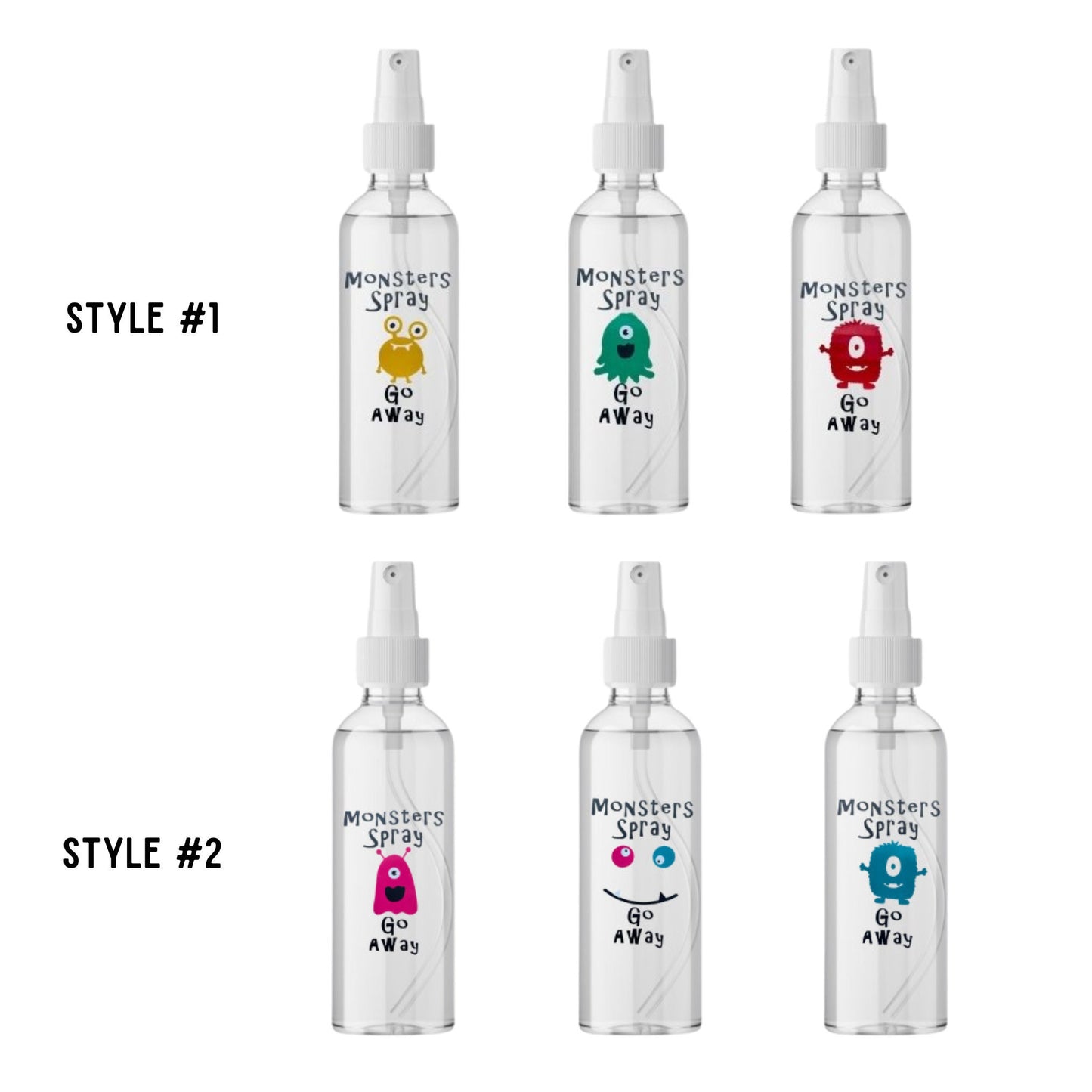 Monster Spray Go Away Decal, Monster Spray Stay Away Label, Set of (3)