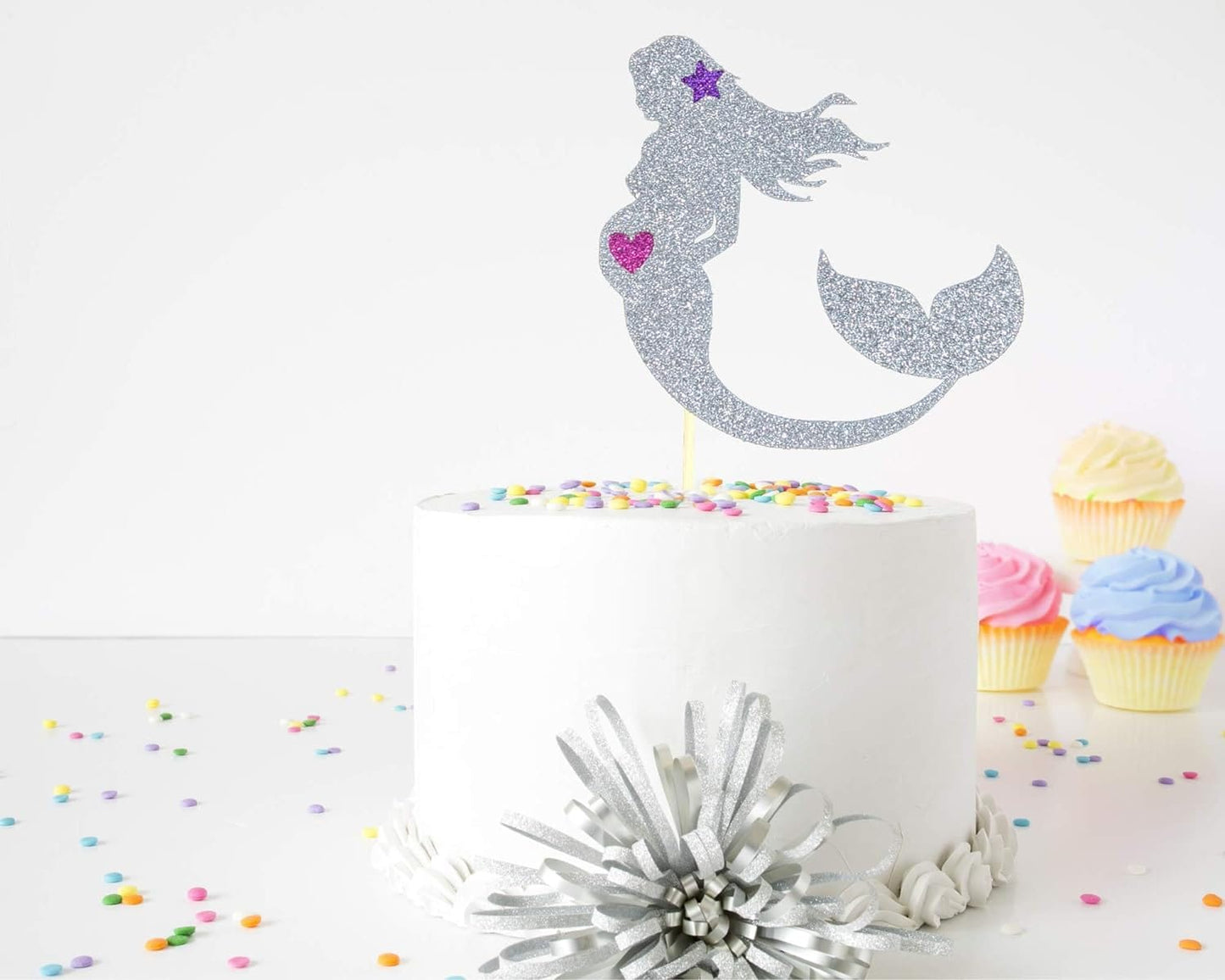 Pregnant Mermaid Baby Shower Cake Topper, Under the Sea Baby Shower Theme