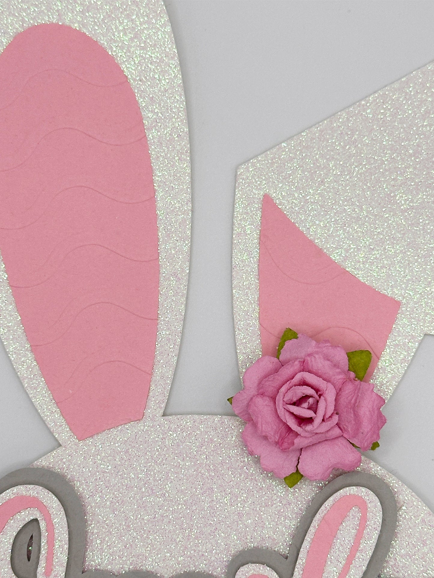 Any Name Easter Bunny Ears Custom 3D Cake Topper, Pink