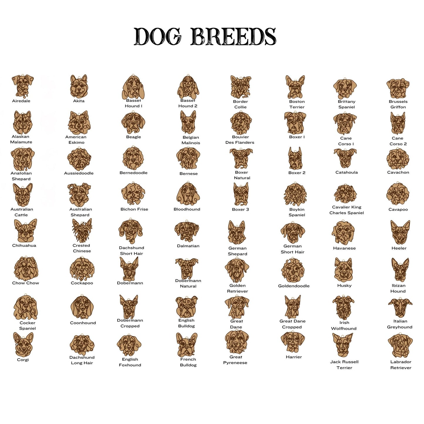 Personalized Breed Dog Frame - Wooden Custom Dog Frame