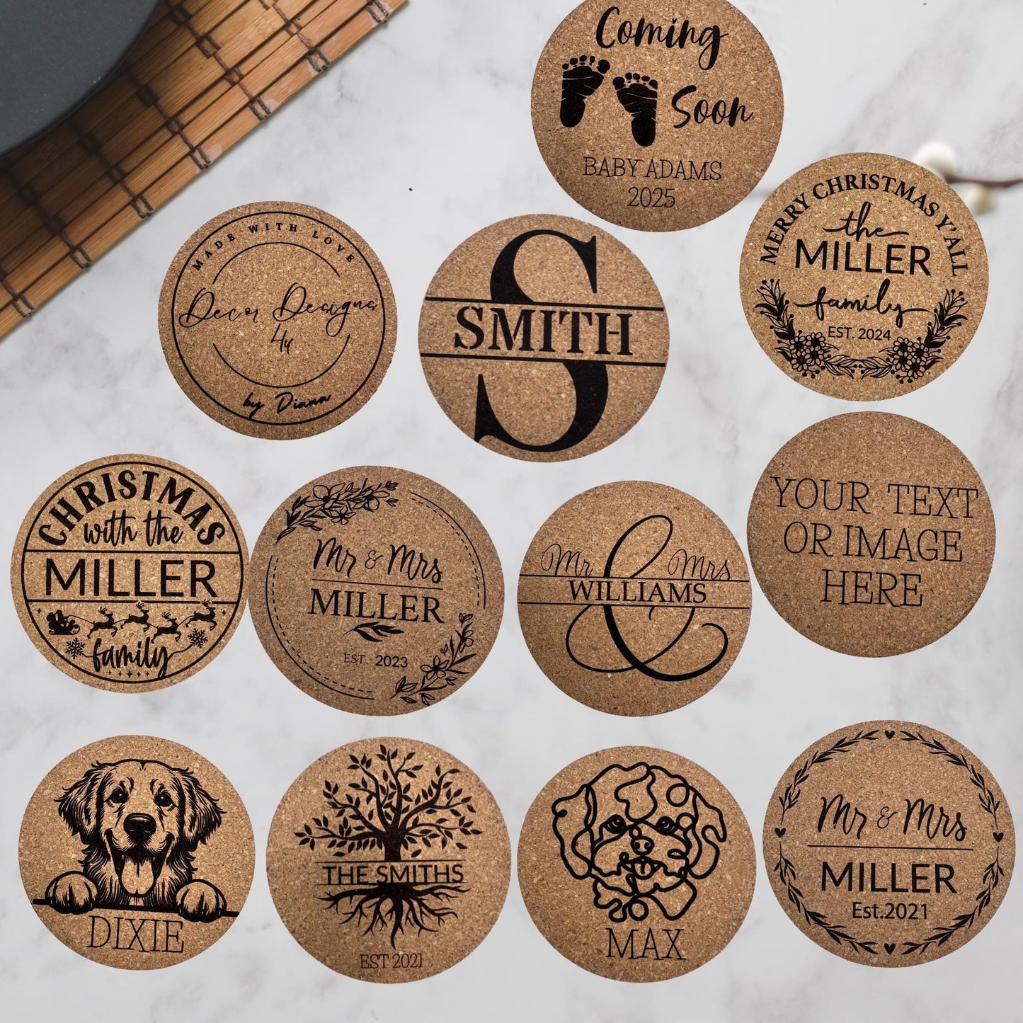 Personalize Cork Coasters