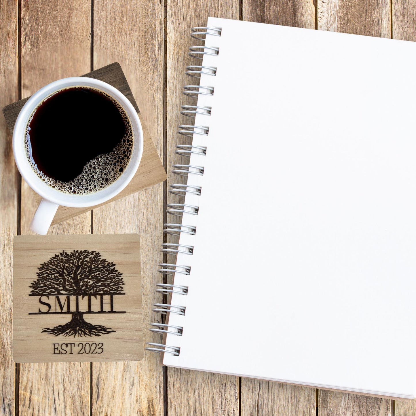 Personalize Wooden Coasters Set of 4