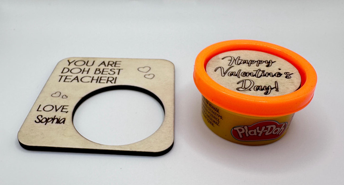 Play-Doh Valentines Cards, Wooden Valentines, Personalized Valentines Cards, Kids Valentines Card (Set of 6)