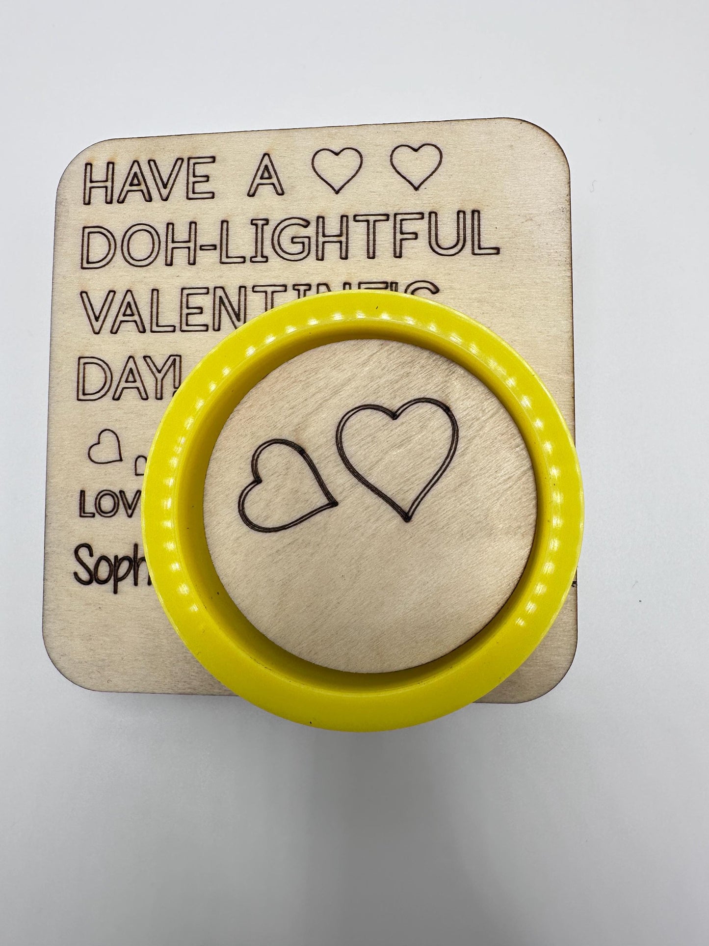 Play-Doh Valentines Cards, Wooden Valentines, Personalized Valentines Cards, Kids Valentines Card (Set of 6)