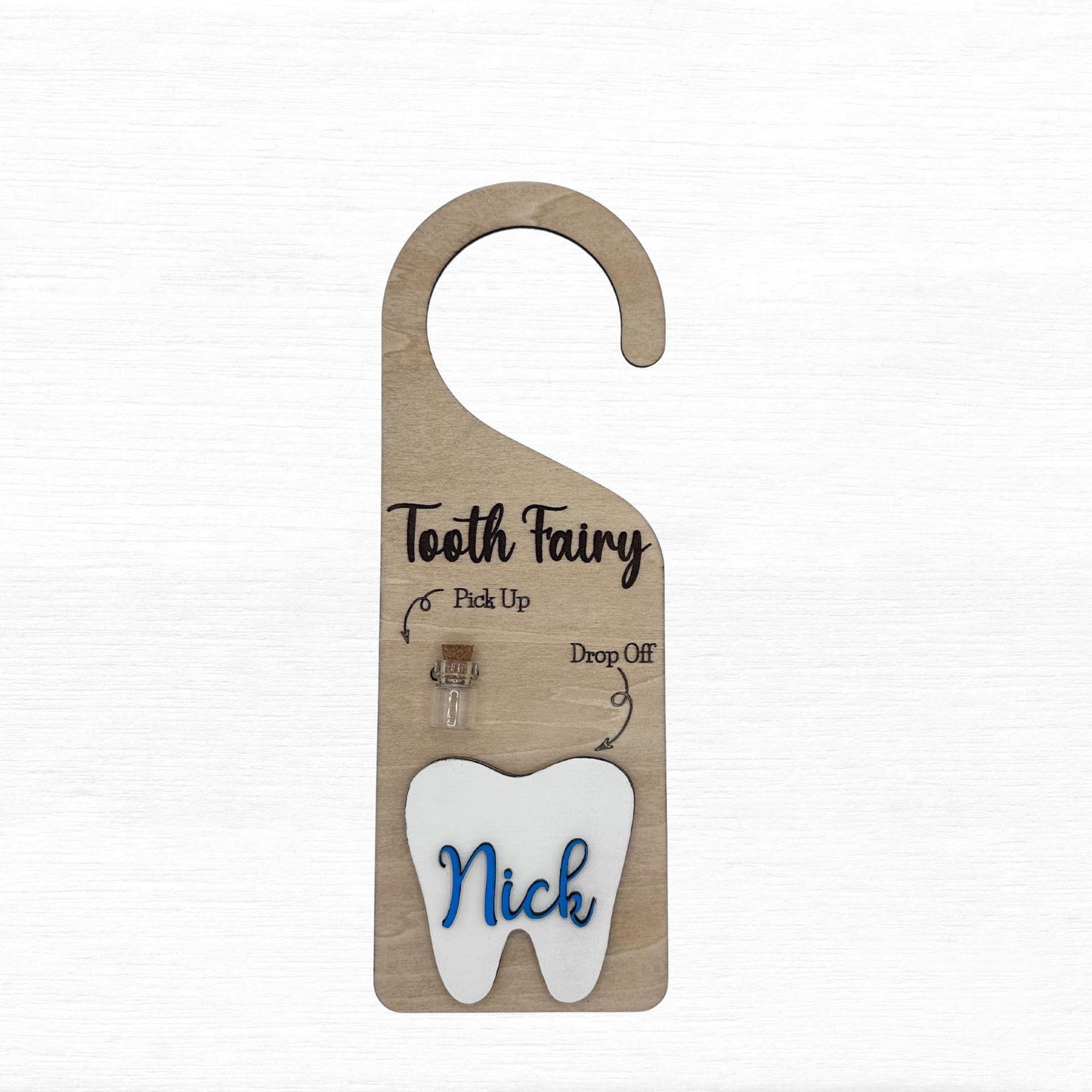 Personalized Tooth Fairy Pickup Dropoff Door Hanger, Gift for Kid