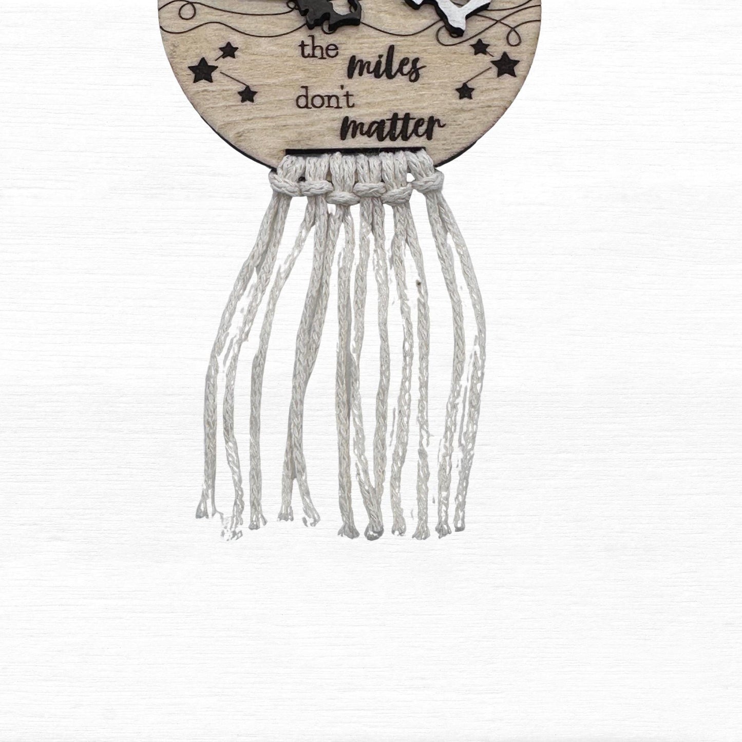 Long Distance Car Charm, Miles Apart Gift, Long Distance Family Friends, Togetherness Car Charm Gift, Custom State Gift