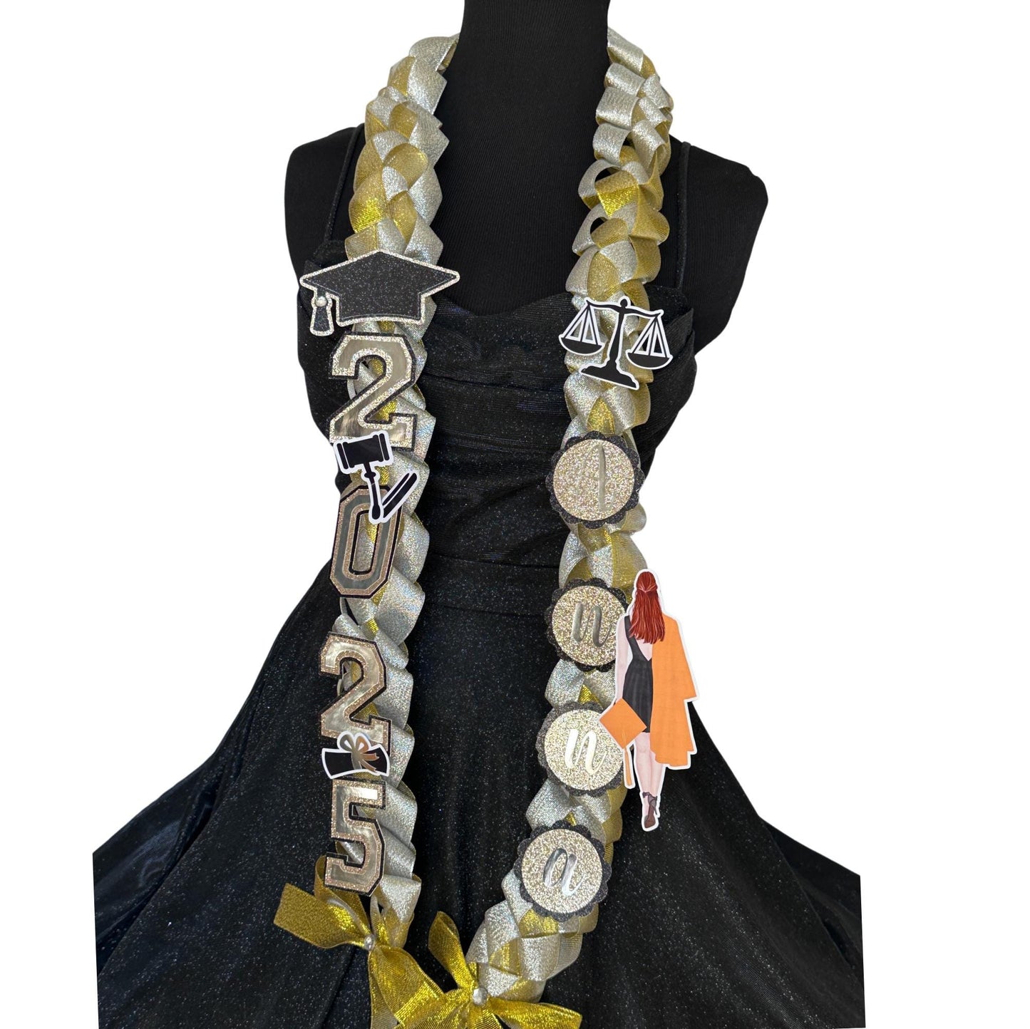 Custom Graduation Lei Law, Nurse, Lei Promotion Graduation Ribbon, Lei 2025 Senior graduation, Lei Senior Night, Gift Lei Braided Ribbon