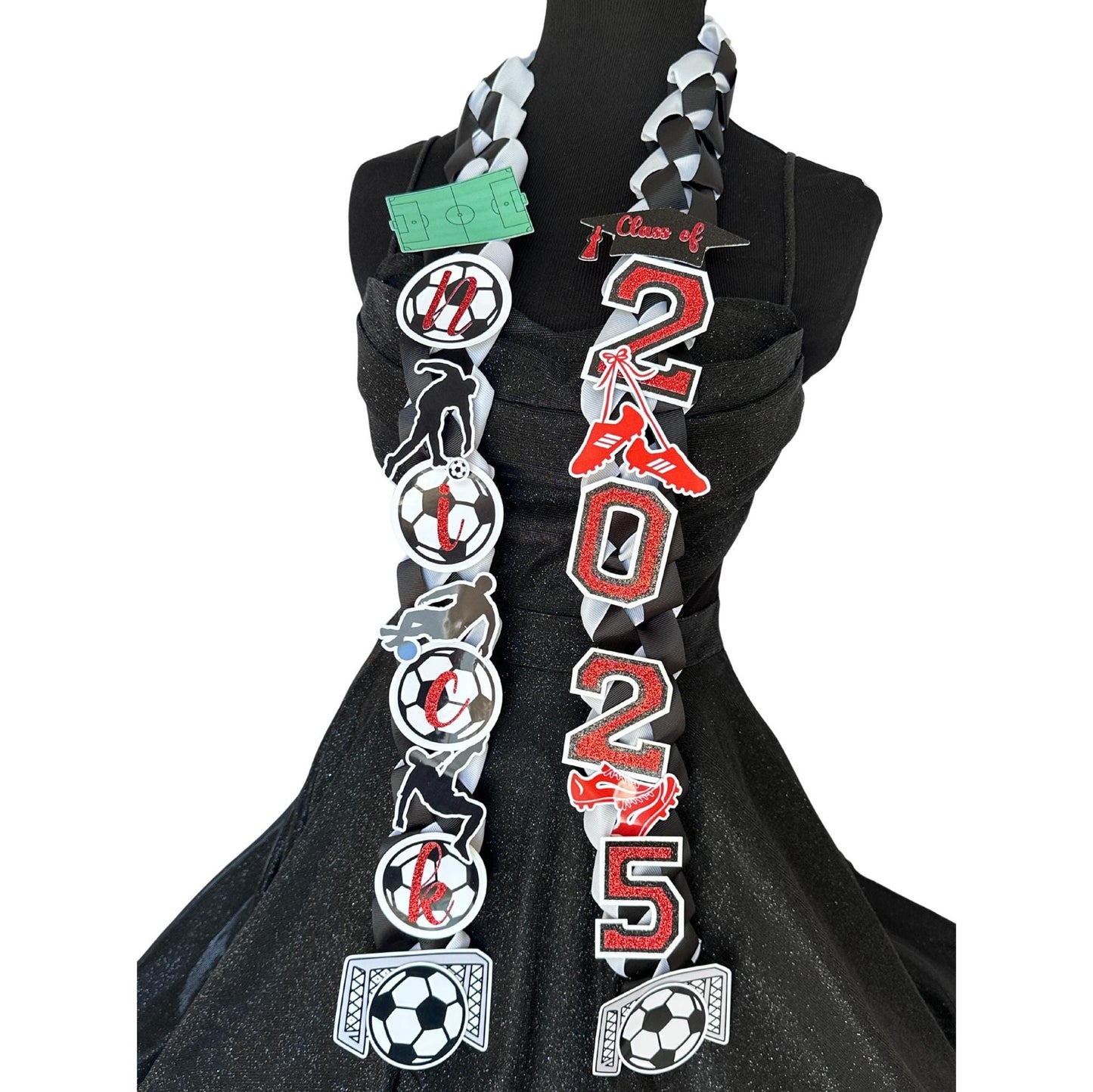 Graduation Lei Soccer, Lei Sports Promotion Graduation Ribbon, Lei 2025 Senior graduation, Gift Lei Senior Night, Gift Lei Braided Ribbon